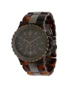 Montre Chronographe Homme en Aluminium & Résine marron