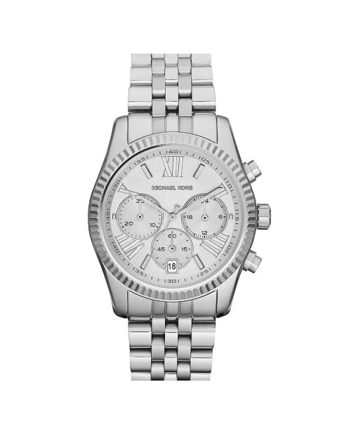 Montre Chronographe Femme en Acier argentée