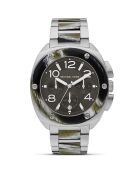 Montre Homme en Acier & Caoutchouc argentée