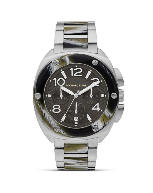 Montre Homme en Acier & Caoutchouc argentée