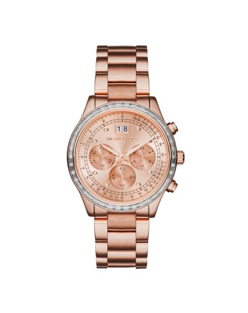 Montre Chronographe Femme en Acier rosée