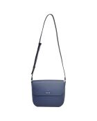 Sac bandoulière en Cuir Thais bleu marine - 26x20x7 cm