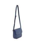 Sac bandoulière en Cuir Thais bleu marine - 26x20x7 cm