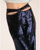 Pantalon à sequins Abba minuit