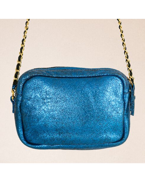 Sac en Cuir Lauper crack worker blue - 18x13 cm
