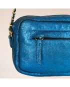 Sac en Cuir Lauper crack worker blue - 18x13 cm
