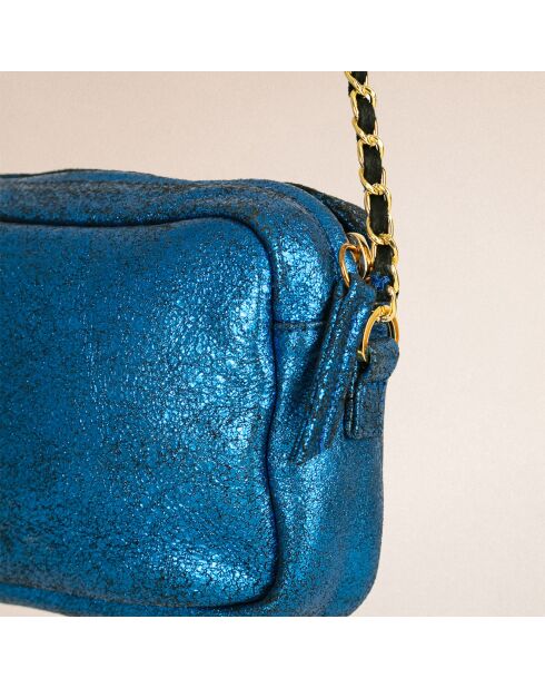 Sac en Cuir Lauper crack worker blue - 18x13 cm