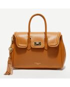 Bolso Bagatelle de piel camel - 31x23x9 cm