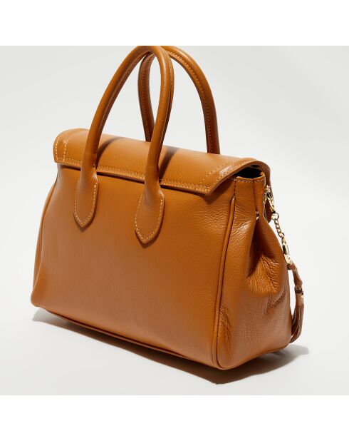 Bolso Bagatelle de piel camel - 31x23x9 cm