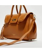 Bolso Bagatelle de piel camel - 31x23x9 cm