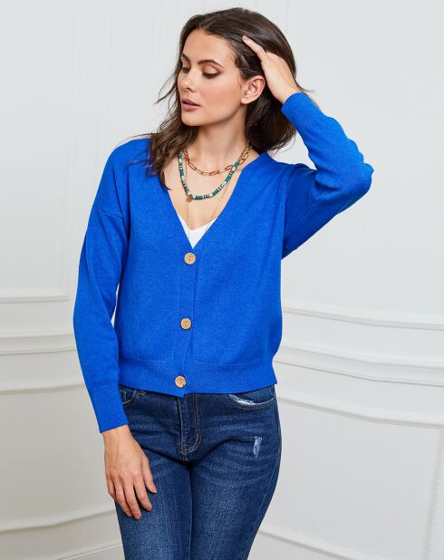 Gilet en Cachemire mélangé Gino bleu roi