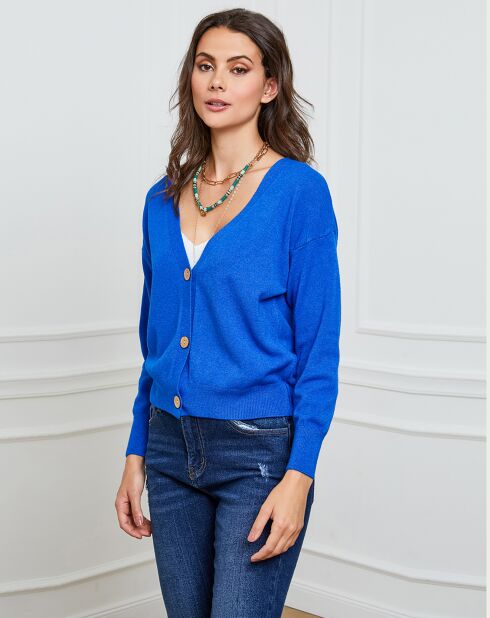 Gilet en Cachemire mélangé Gino bleu roi