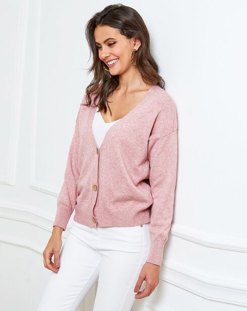 Gilet en Cachemire mélangé Gino rose