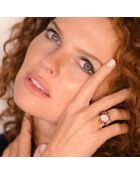 Bague Jardin anglais Améthystes 1.55 ct Grenats 0.30 ct Péridot 0.13 ct Rhodolite 0.95 ct Topazes 0.24 ct & Nacre or jaune