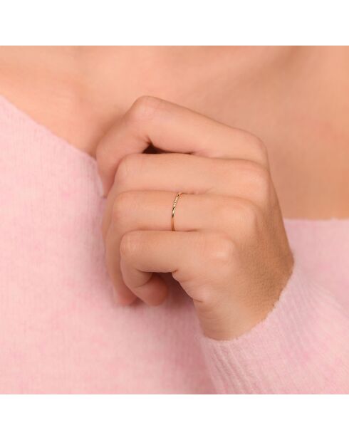 Bague Alliance Humilité Diamants 0.02 ct or jaune