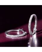 Boucles d'oreilles Créoles Sublimes Diamants 0.10 ct or blanc