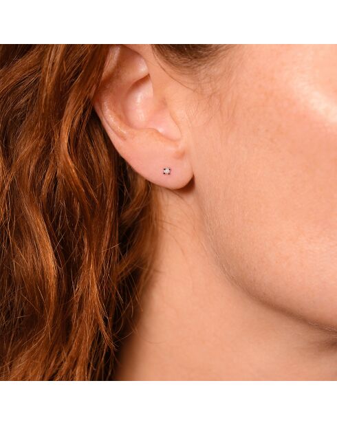 Boucles d'oreilles Single diamond Diamants 0.06 ct or blanc