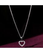 Pendentif  Mini Coeur Diamants 0.04 ct or blanc