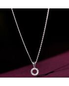 Pendentif Simplicité Diamant 0.05 ct or blanc