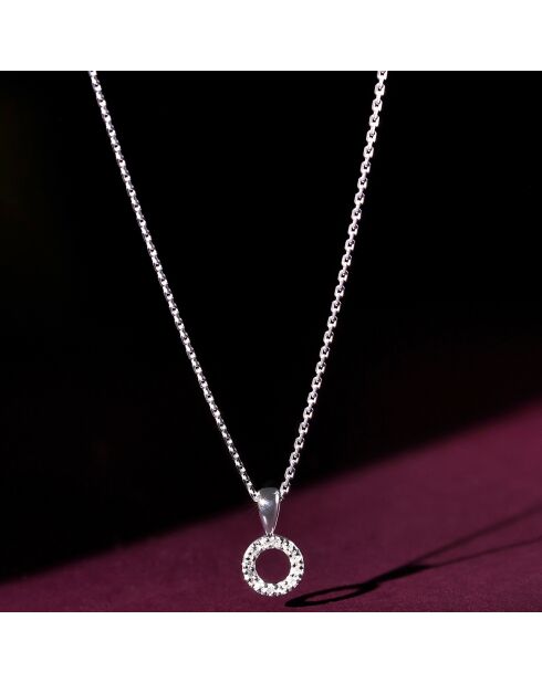 Pendentif Simplicité Diamant 0.05 ct or blanc