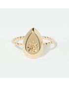 Verstellbarer Ring Amalia aus goldfarbenem Edelstahl