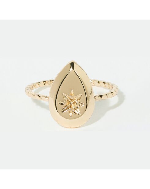 Verstellbarer Ring Amalia aus goldfarbenem Edelstahl