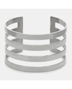 Brazalete de acero inoxidable plateado Faustine