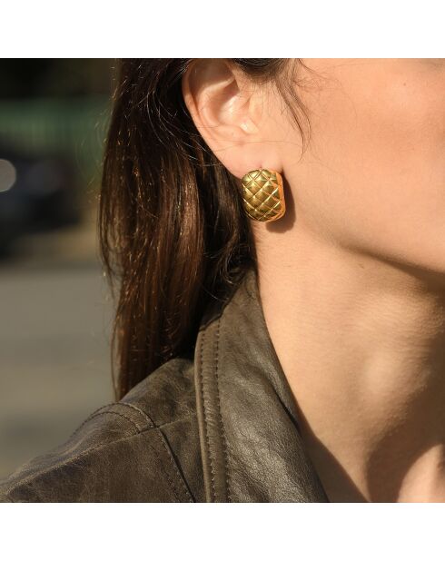 Boucles d'oreilles Perrine Acier Inoxydable dorées