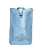 Étui porte-téléphone en Cuir Ambre bleu -  10.5x19 cm