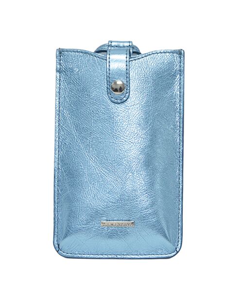 Étui porte-téléphone en Cuir Ambre bleu -  10.5x19 cm