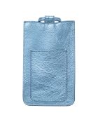 Étui porte-téléphone en Cuir Ambre bleu -  10.5x19 cm