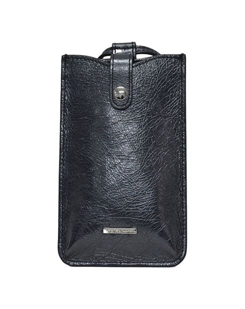 Étui porte-téléphone en Cuir Ambre noir -  10.5x19 cm