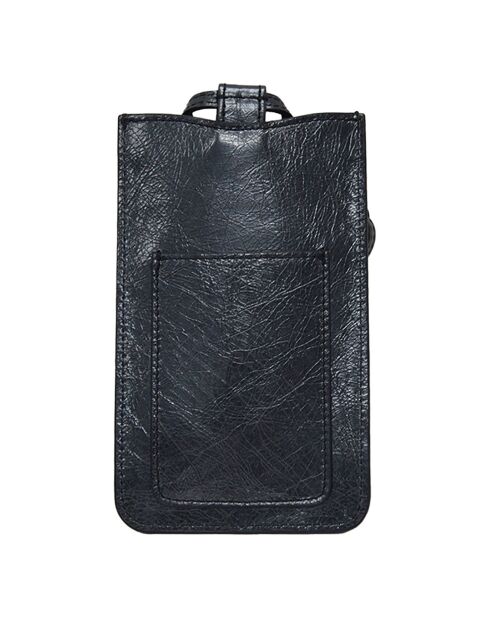 Étui porte-téléphone en Cuir Ambre noir -  10.5x19 cm