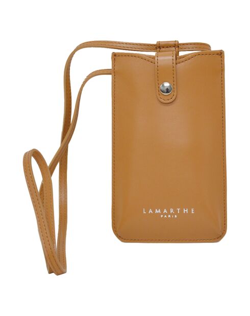 Étui porte-téléphone en Cuir Ambre camel - 10.5x19 cm