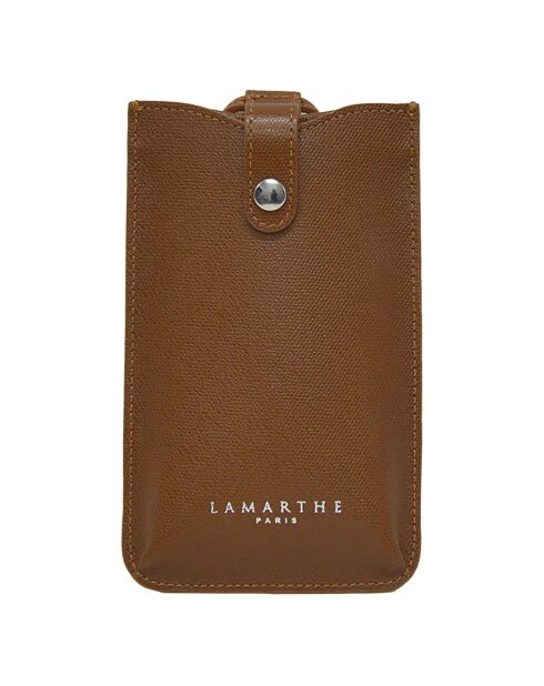 Étui porte-téléphone en Cuir Ambre marron  - 10.5x19 cm