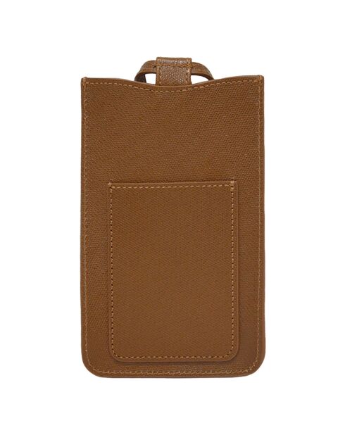 Étui porte-téléphone en Cuir Ambre marron  - 10.5x19 cm