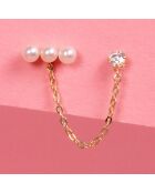 Boucle d'oreille unitaire Perle montante or jaune
