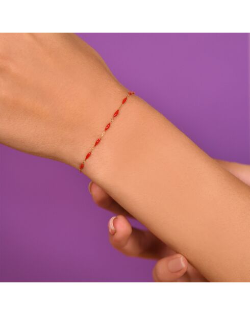 Bracelet Linea Email rouge or jaune