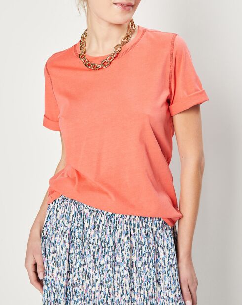 T-Shirt en Coton manches courtes Col Rond orange