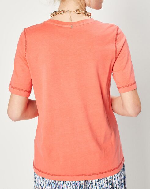 T-Shirt en Coton manches courtes Col Rond orange