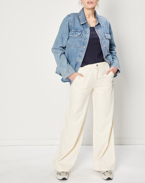 Jean large Wide en Coton mélangé collection EDC by Esprit écru