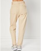 Pantalon en Toile de coton & Chanvre mélangés beige