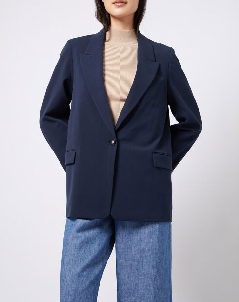Veste blazer classique 1 bouton bleu marine