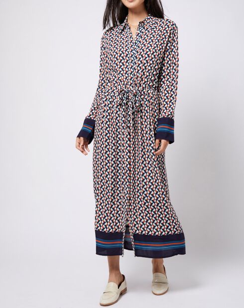Robe chemise longue à motif lenzing™ ecovero™ multicolore