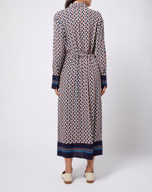 Robe chemise longue à motif lenzing™ ecovero™ multicolore