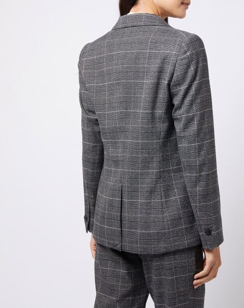 Veste blazer prince de galles lurex grise