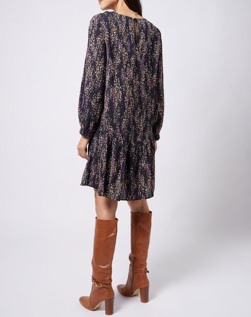 Robe courte à motif et découpe multicolore
