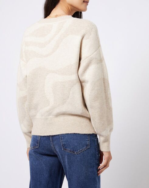 Pull en Laine mélangée Néo jacquard bicolore beige/écru