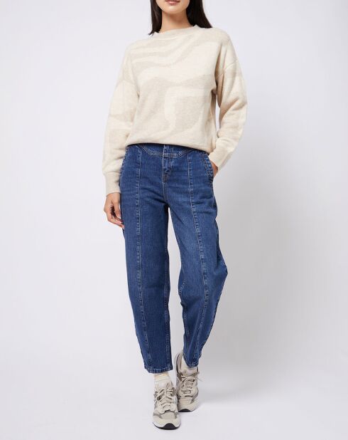 Pull en Laine mélangée Néo jacquard bicolore beige/écru