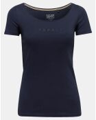 T-shirt en 100% coton biologique à logo en strass bleu marine